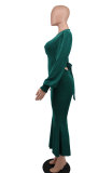 Elegant Solid Long Sleeve Maxi Dress XHXF-343