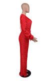Fashion Casual Solid Long Sleeve Jumpsuits XHXF-8660