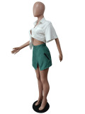 Fashion Irregular Shirt Mini Skirt Two Piece Set MEM-88470