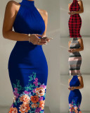 Plus Size Print Sleeveless Dress GSRX-9002