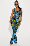 Printed Mesh See-through Sexy Jumpsuit ME-8289