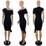 Sexy Slim Solid Color Dress LSL-6344