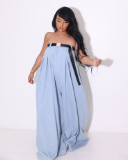 Fashion Tube Top Wide Leg Jumpsuit With Belt ZSD-0573