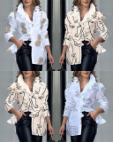 Plus Size Fashion Printed Long Sleeve Shirt GSRX-9016