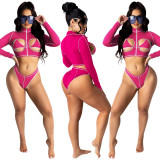 Fashion Sexy Long Sleeve Two Piece Set BY-5063