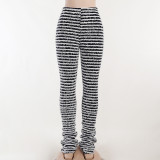 Fashion Knitted Striped Slim Casual Pants FL-22342