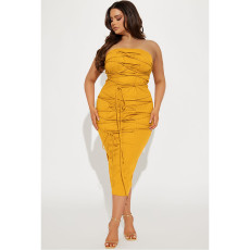 Sexy Tie Up Tube Top Skirt Two Piece Set ASL-6639