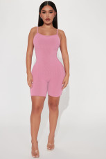 Rib Solid Color Sling Rompers ME-8285