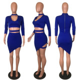 Fashion Sexy Deep V-neck Irregular Mini Dress WY-86407