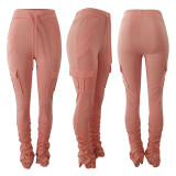 Casual Solid Ruched Pants JRF-171