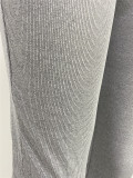 Rib Print Vest Pants Two Piece Set XMEF-1205