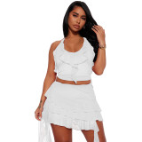 Sexy Ruffle Two Piece Skirt Set HEJ-8298