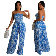 Sexy Printed Wide Leg Jumpsuit YF-10419