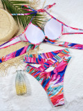 Printed Lace Up Swimsuit 2 Piece CSYZ-C77K