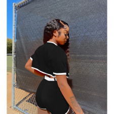 Plus Size Fashion Sports Short Sleeve Baseball Coat Shorts Suit SHA-80006