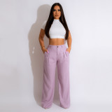 Fashion Solid Color Loose Straight Pants YS-S845