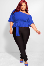 Plus Size Chiffon Solid Color Top LDS-3319