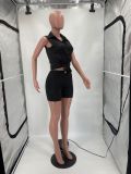 Single-breasted SleevelessTop Shorts 2 Piece Set ARM-8339