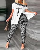 Printed Casual Two Piece Pants Set GSRX-9028