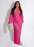 Sexy Hollow Out Knits Tassel Maxi Dress OSM-4388