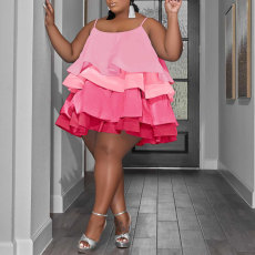 Plus Size Loose Sling Mini Dress NY-10427
