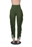 Fashion Solid Color Tassel Bandage Pant GFMA-034