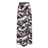 Plus Size Print Zipper Split Skirt ONY-390441