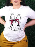 Rabbit Print Short- Sleeve T-shirt SH-390477