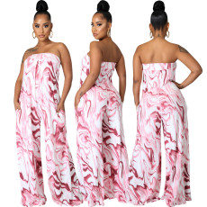 Sexy Fashion Print Tube Top Jumpsuit SMR-11208