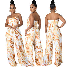 Sexy Fashion Print Tube Top Jumpsuit SMR-11208