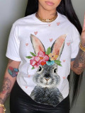 Easter Rabbit Print O Neck T Shirt SH-390476