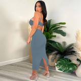 Sexy Hollow Out Solid Sling Maxi Dress GLF-08172