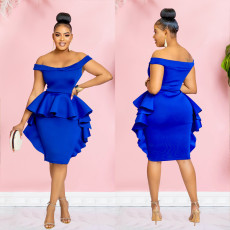 Solid Color Sleeveless Ruffle Midi Dress BY-6293