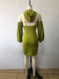 Sexy Backless Hooded Mini Dress MIL-L420