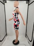 Fashion Camo Print Zipper Mini Dress YIM-324