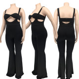 Plus Size Solid Color Sexy Tube Tops Two Piece Set WPF-8877