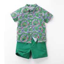 Boys' Cartoon Short Sleeve Shirt Shorts Casual Suit YKTZ-2603