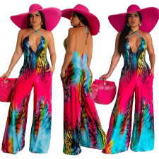 Summer Fashion Print Strap Jumpsuit CJF-3102