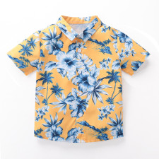 Boys' Flower Print Short Sleeve Shirt Shorts Casual Suit YKTZ-2604