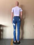 Fashion Holes Split Jeans OD-8482