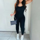 Tight Backless Solid Sling Jumpsuit SH-390478