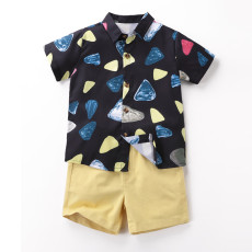 Boys' Print Short Sleeve Shirt Shorts Casual Suit YKTZ-2609