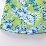 Boys' Flower Print Short Sleeve Shirt Shorts Casual Set YKTZ-2605
