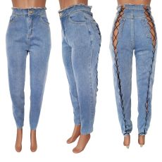 Fashion Hollow Out Bandage Jeans LX-6950