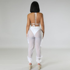 Spring/Summer Bikini Swimwear Chiffon Pocket Pants Set 3-piece MIL-L459