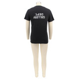 Summer Plus Size Short Sleeve Print T Shirt HNIF-0591