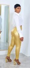 Fashion Solid Slim PU Leather Pants ORY-5245