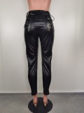 Fashion Slim Bandage Leather Pant LSL-0029
