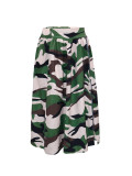Camouflage Print Zipper Split Half Skirt SH-390495