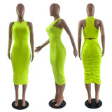 Plus Size Fashion Sexy Slim Fit Ruched Midi Dress YNB-7107